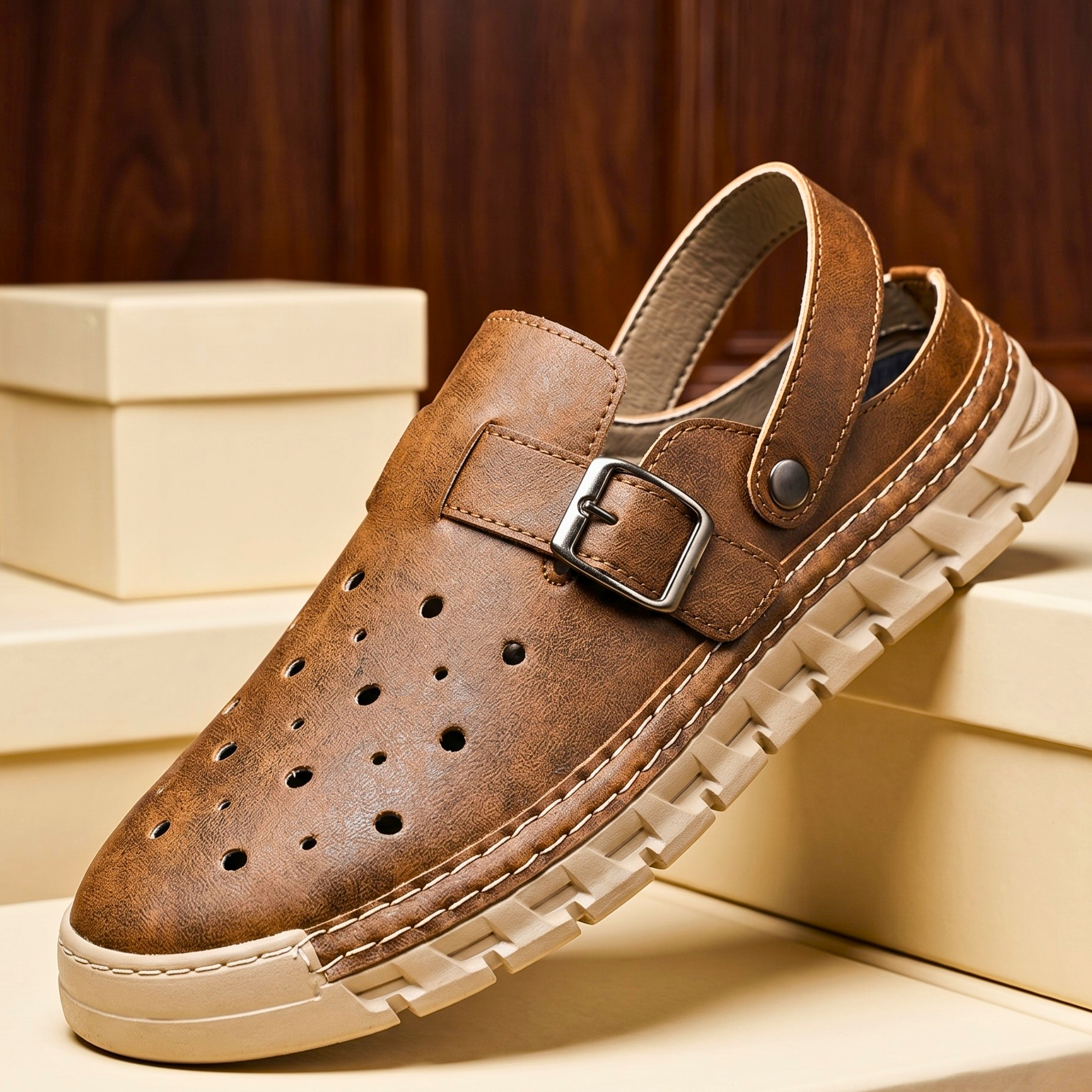🔥LAST DAY - 50% OFF🛒Men's Comfortable Breathable Leather Sandals