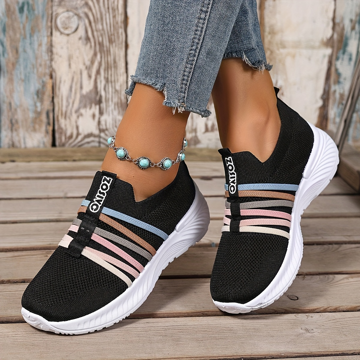 🔥Last Day Promotion 50% OFF - Women's Water-Colour Striped Breathable Casual Shoes