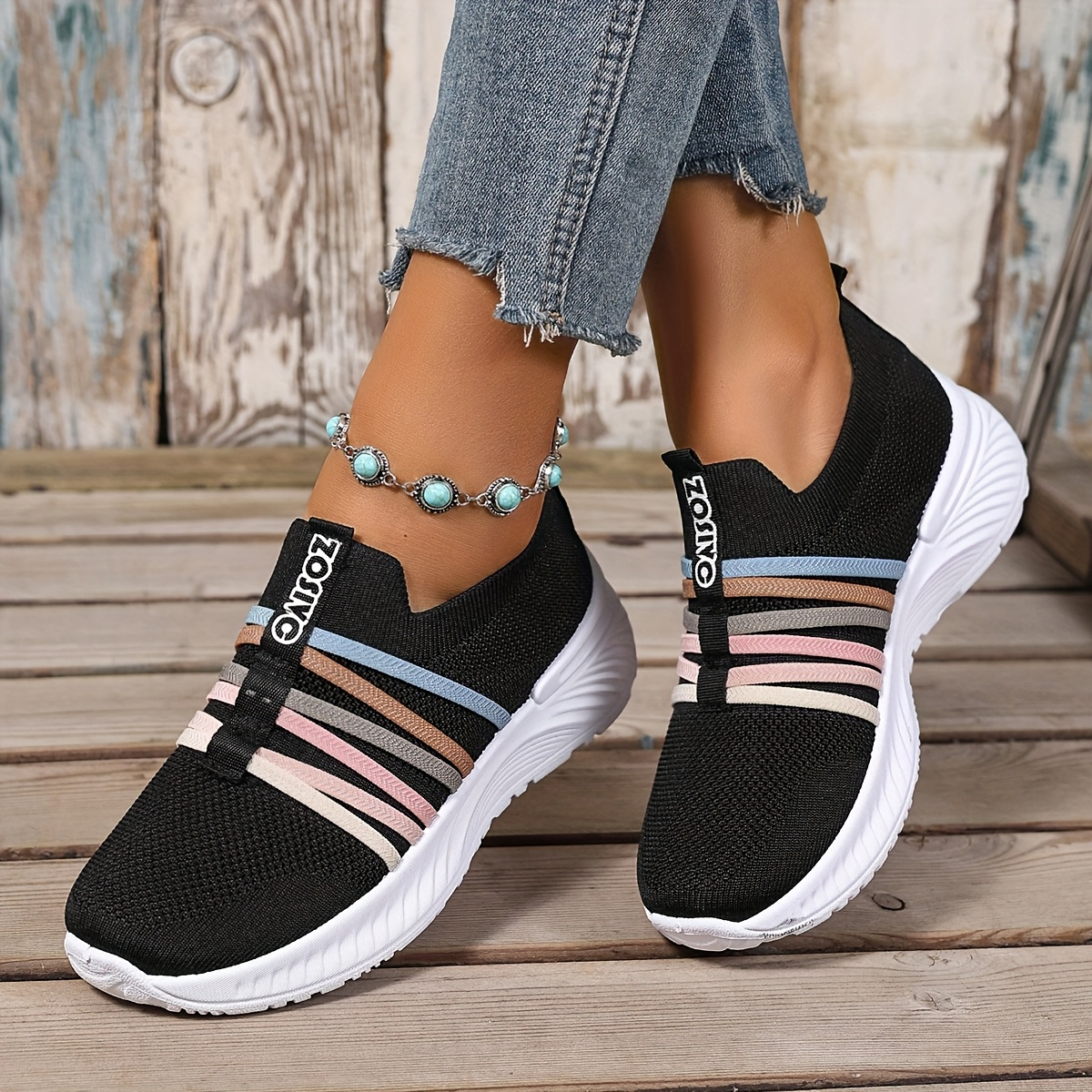🔥Last Day Promotion 50% OFF - Women's Water-Colour Striped Breathable Casual Shoes