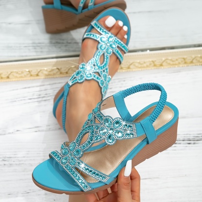 🔥Last Day Promotion 50% OFF - Women's Rhinestone Wedge Sandals