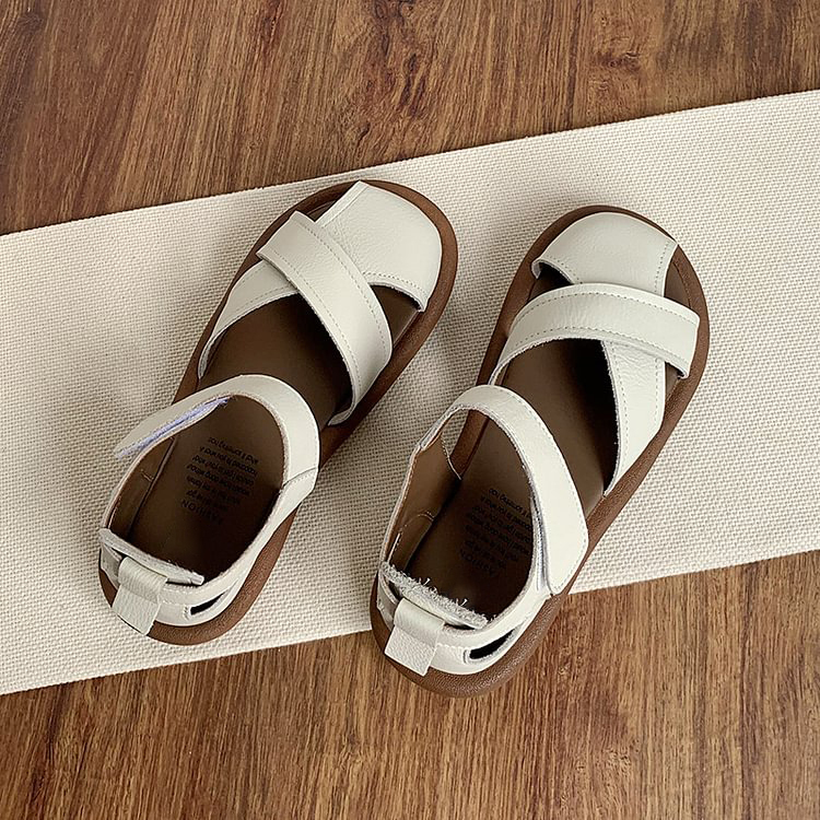 Women's Cross-strap Hollow Breathable Velcro Sandals