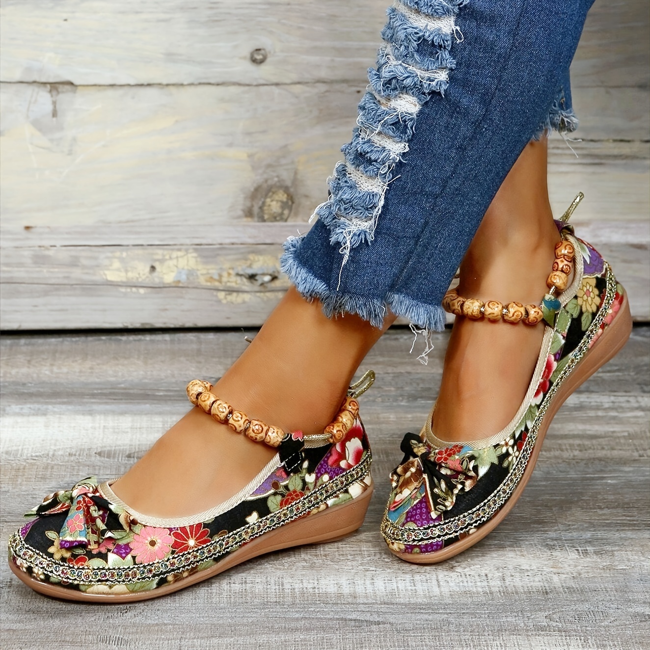 🔥Last Day Promotion 50% OFF - Women's Floral Print Casual Walking Shoes