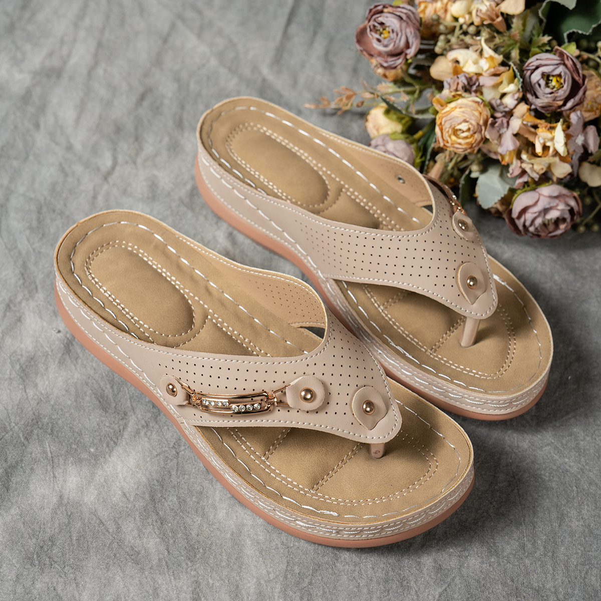 🔥Last Day Promotion 50% OFF - Women's Fashion Wedge Sandals - With Arch Support