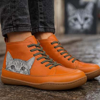🔥Last Day Promotion 50% OFF - Women's Comfortable Cat Print Orthopaedic Sneakers