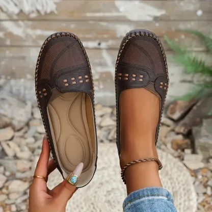 🔥Last Day Promotion 50% OFF - Women's Breathable Vintage Style Leather Loafers