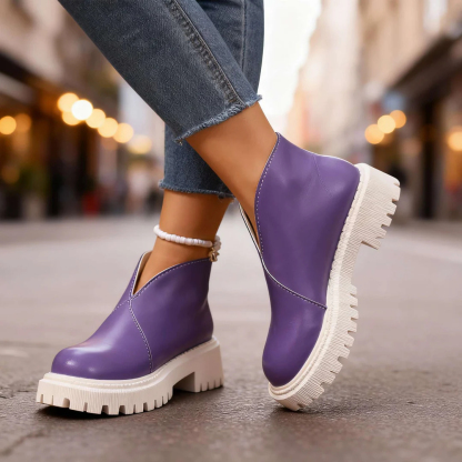 🔥Last Day Promotion 50% OFF - Women's Fashionable Chunky Heel Leather Chelsea Orthopaedic Boots