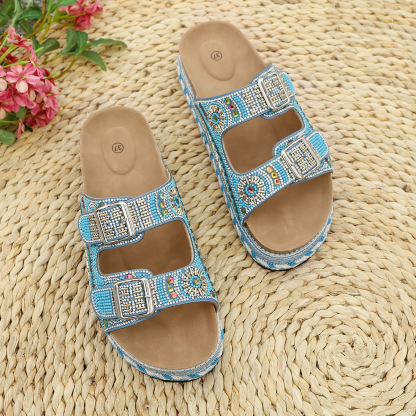 🔥Last Day Promotion 50% OFF - Women's Comfortable Fashion Rhinestone Thick Bottom Sandals
