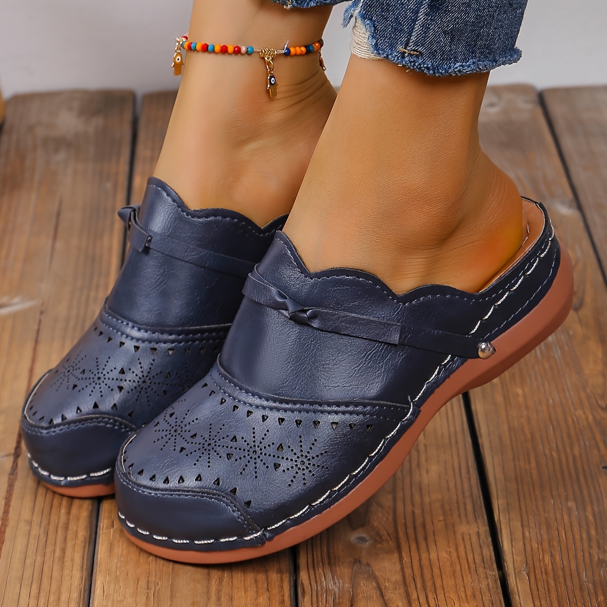 🔥Last Day Promotion 50% OFF - Women's Comfortable Slope Heel Orthopaedic Leather Sandals