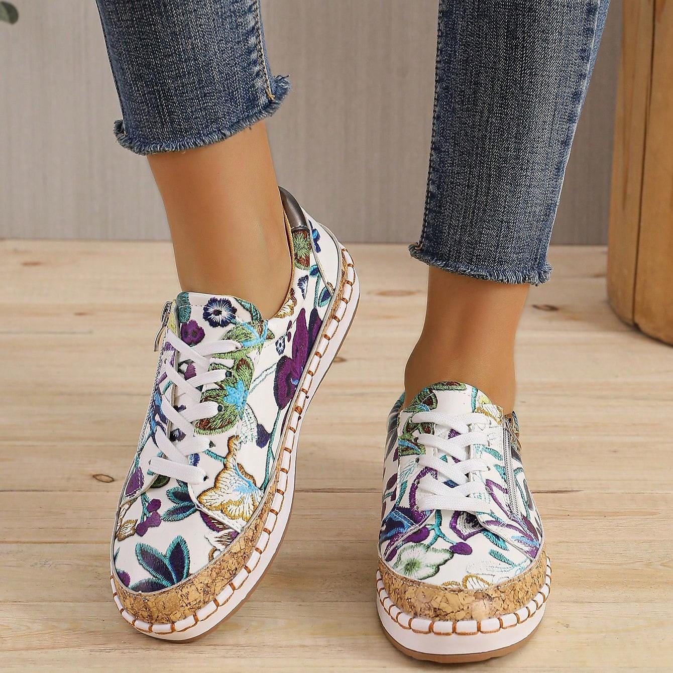 🔥Last Day Promotion 50% OFF - Women's Fashion Hand Embroidered Orthopaedic Sneakers
