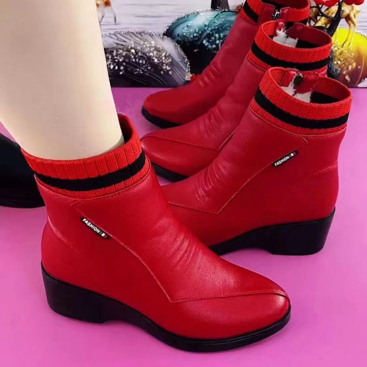 🔥Last Day Promotion 50% OFF - Women's Winter Warm Fleece Leather Ankle Boots
