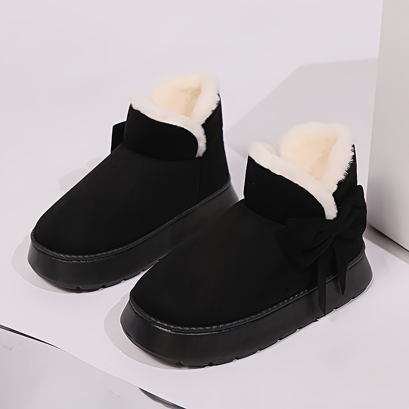 🔥Last Day Promotion 50% OFF - Women's Elegant Bow-Adorned Cozy Plush-Lined  Snow Boots
