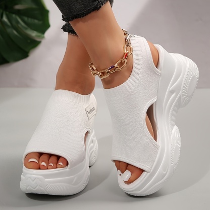 🔥Last Day Promotion 50% OFF - Women's Knitted Thickened Elastic Soft Sole Walking Sandals