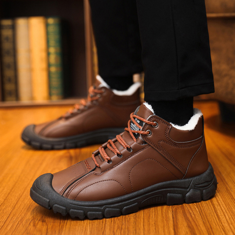 ⏰Last Day! 50% OFF 🔥Men's Thermal High-Top Genuine Leather Orthopaedic Shoes