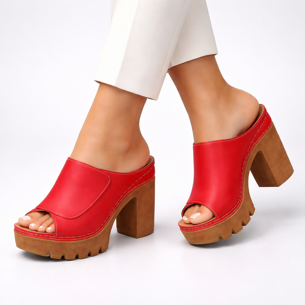 🔥Last Day Promotion 50% OFF - Women’s Platform Leather Orthopaedic Heels