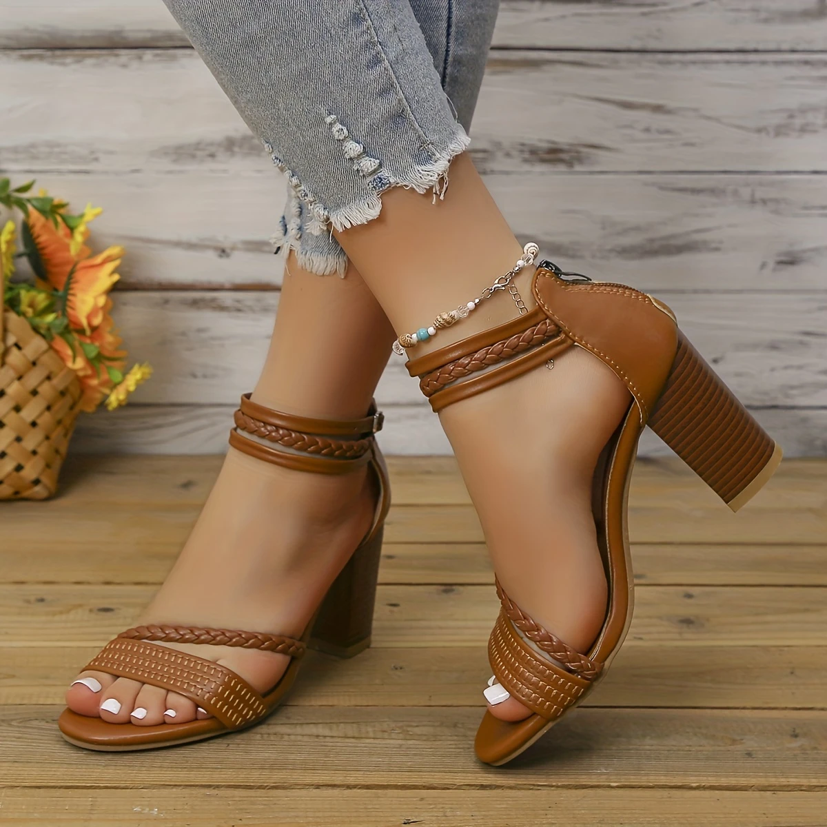 🔥Last Day Promotion 50% OFF - Women's Braided Strap High Heeled Sandals