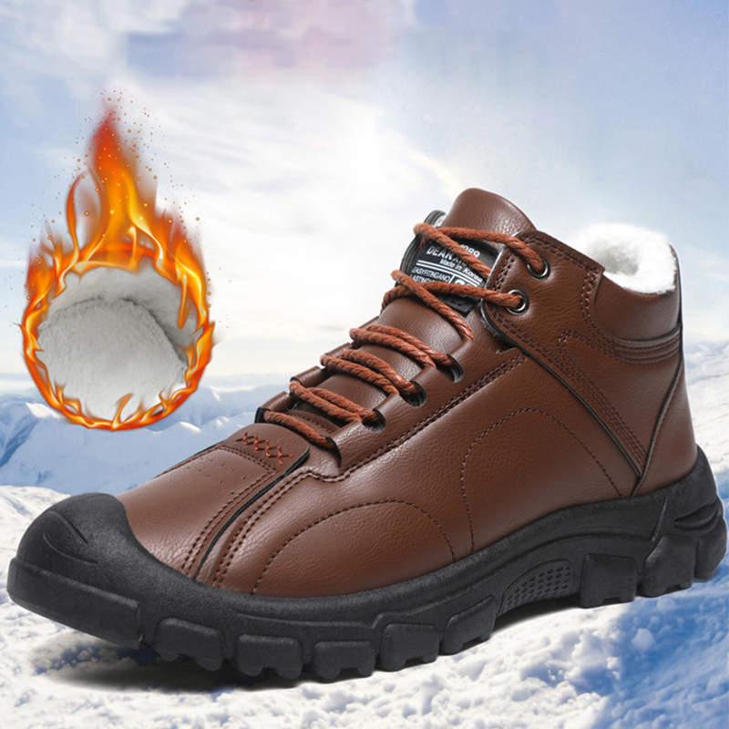 ⏰Last Day! 50% OFF 🔥Men's Thermal High-Top Genuine Leather Orthopaedic Shoes