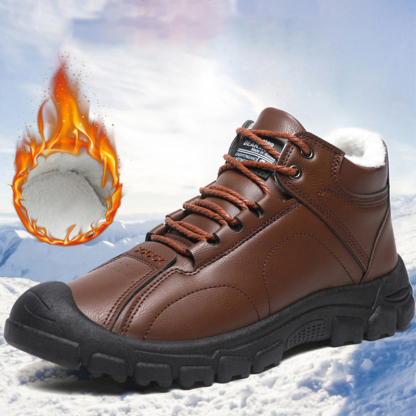 ⏰Last Day! 50% OFF 🔥Men's Thermal High-Top Genuine Leather Orthopaedic Shoes