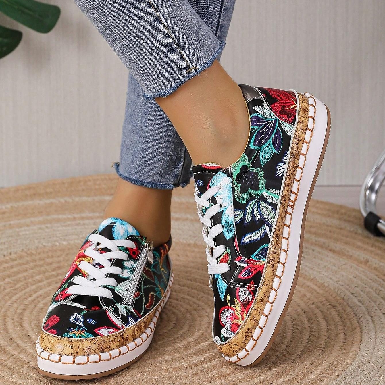 🔥Last Day Promotion 50% OFF - Women's Fashion Hand Embroidered Orthopaedic Sneakers