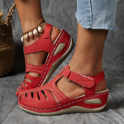 🔥Last Day Promotion 50% OFF - Women's Comfortable Cut-out Wedge Orthopaedic Sandals
