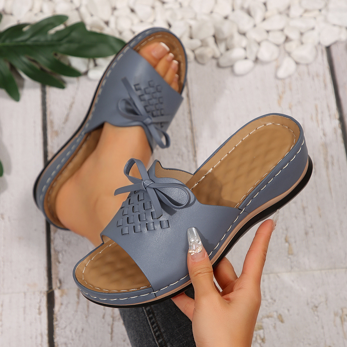 🔥Last Day Promotion 50% OFF - Women’s Fashionable Orthopaedic Leather Wedge Sandals