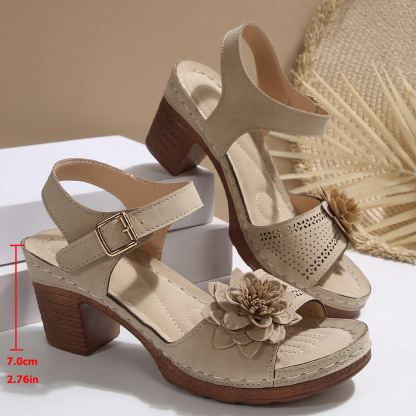 🔥Last Day Promotion 50% OFF - Women's Flower Embellished High Heel Orthopaedic Sandals