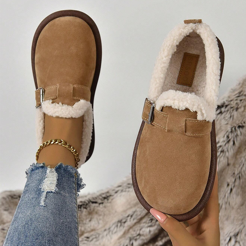 🔥Last Day Promotion 50% OFF - Women's Plush Round Toe Slip-On Orthopedic Shoes
