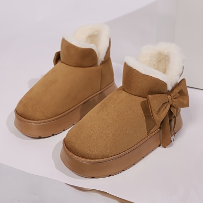 🔥Last Day Promotion 50% OFF - Women's Elegant Bow-Adorned Cozy Plush-Lined  Snow Boots
