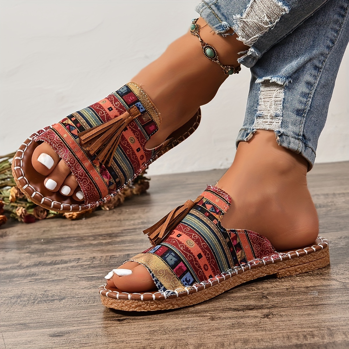 🔥Last Day Promotion 50% OFF - Women's Comfortable Tassel Flat Sandals