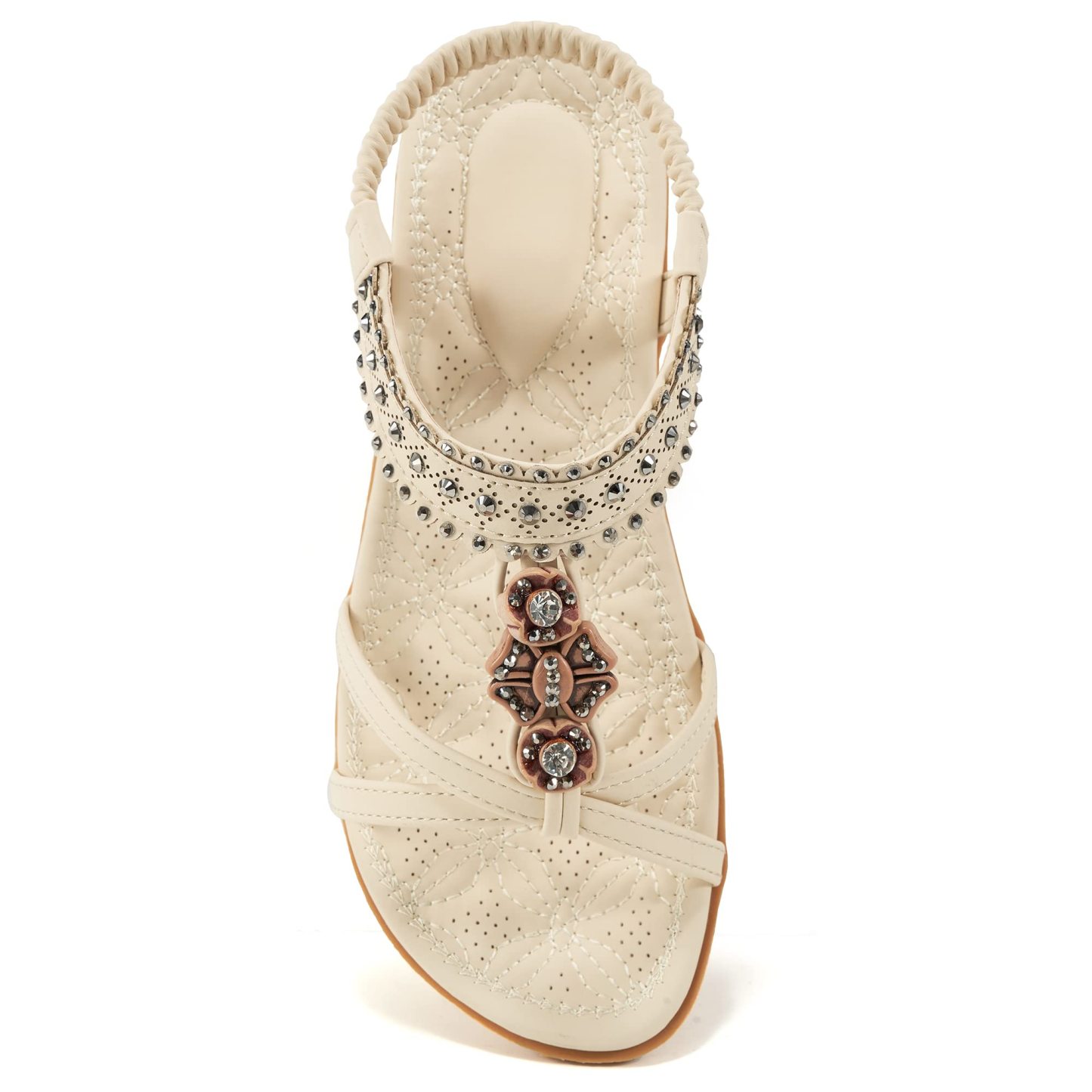 🔥Last Day Promotion 50% OFF - Women’s Comfort Elastic Strap Jewelled Boho Sandals