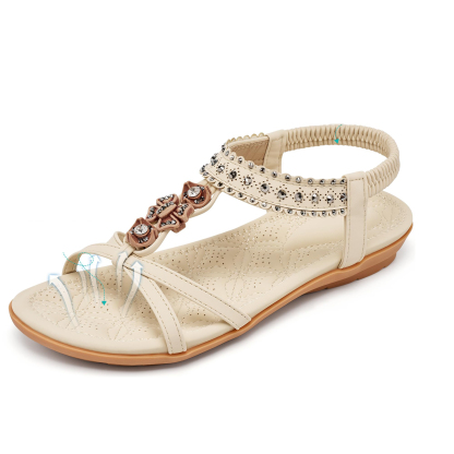🔥Last Day Promotion 50% OFF - Women’s Comfort Elastic Strap Jewelled Boho Sandals