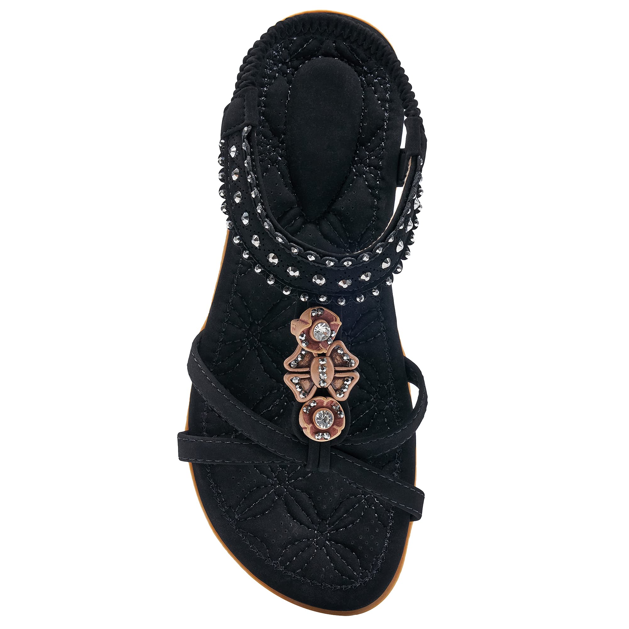 🔥Last Day Promotion 50% OFF - Women’s Comfort Elastic Strap Jewelled Boho Sandals
