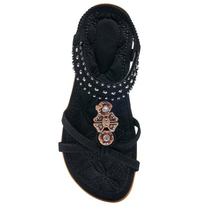 🔥Last Day Promotion 50% OFF - Women’s Comfort Elastic Strap Jewelled Boho Sandals
