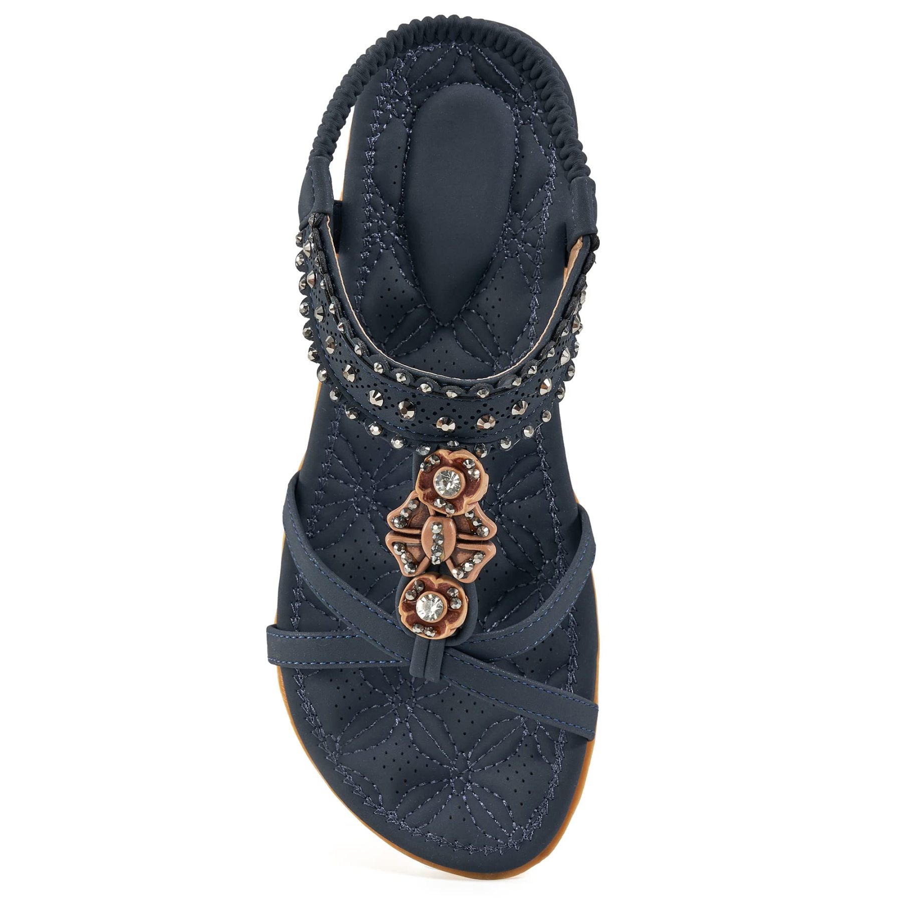 🔥Last Day Promotion 50% OFF - Women’s Comfort Elastic Strap Jewelled Boho Sandals
