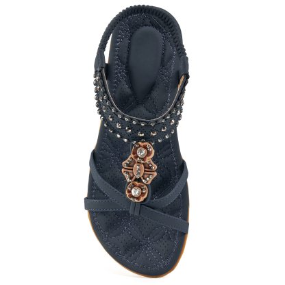 🔥Last Day Promotion 50% OFF - Women’s Comfort Elastic Strap Jewelled Boho Sandals