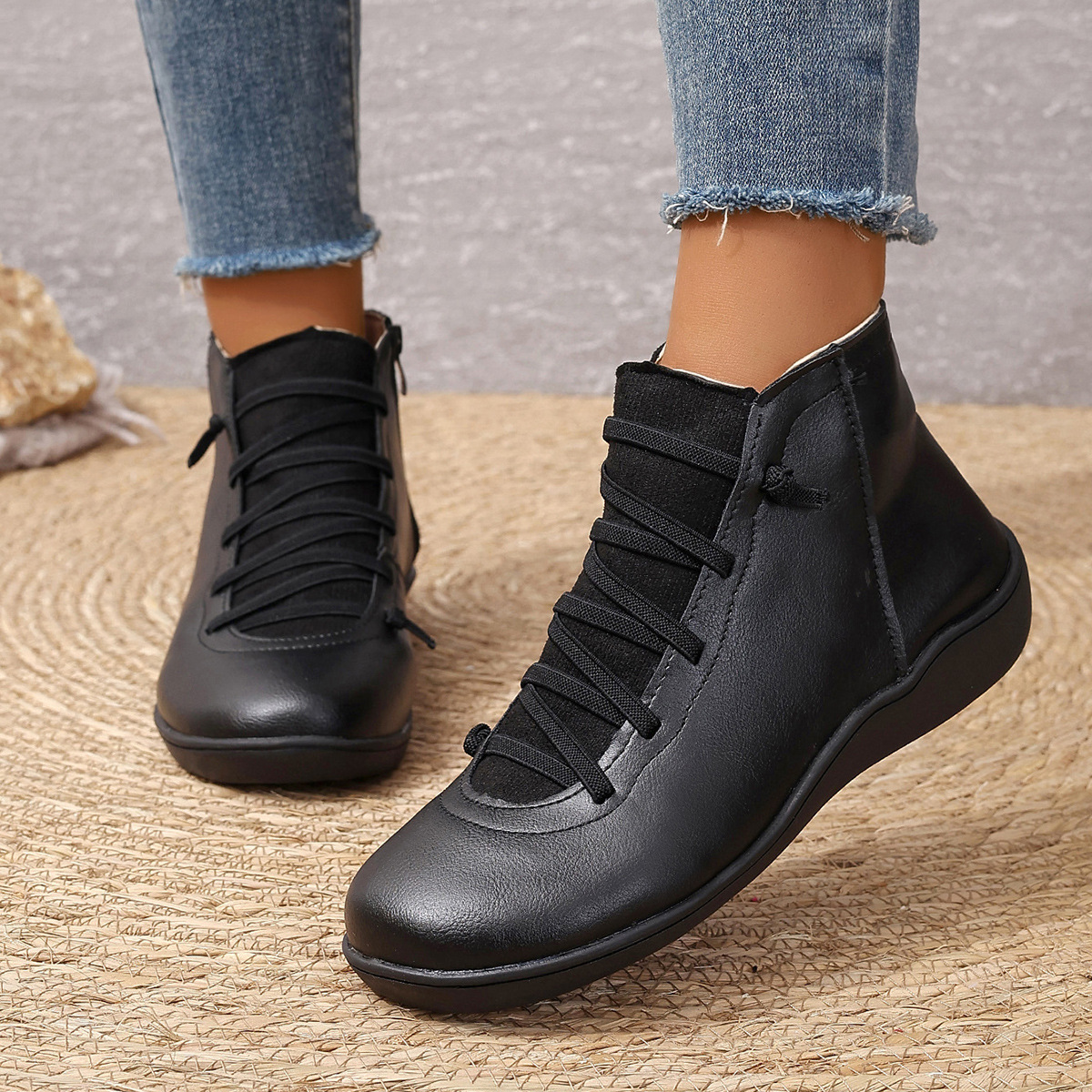 🔥Last Day Promotion 50% OFF - Women's Comfortable Handmade Leather Foot Support Boots