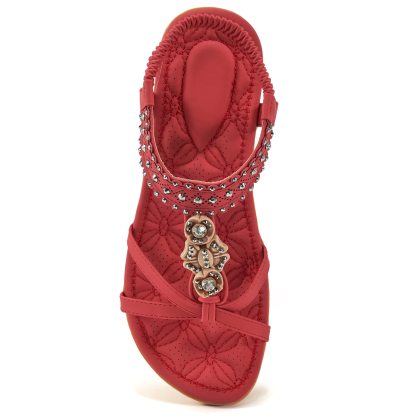 🔥Last Day Promotion 50% OFF - Women’s Comfort Elastic Strap Jewelled Boho Sandals