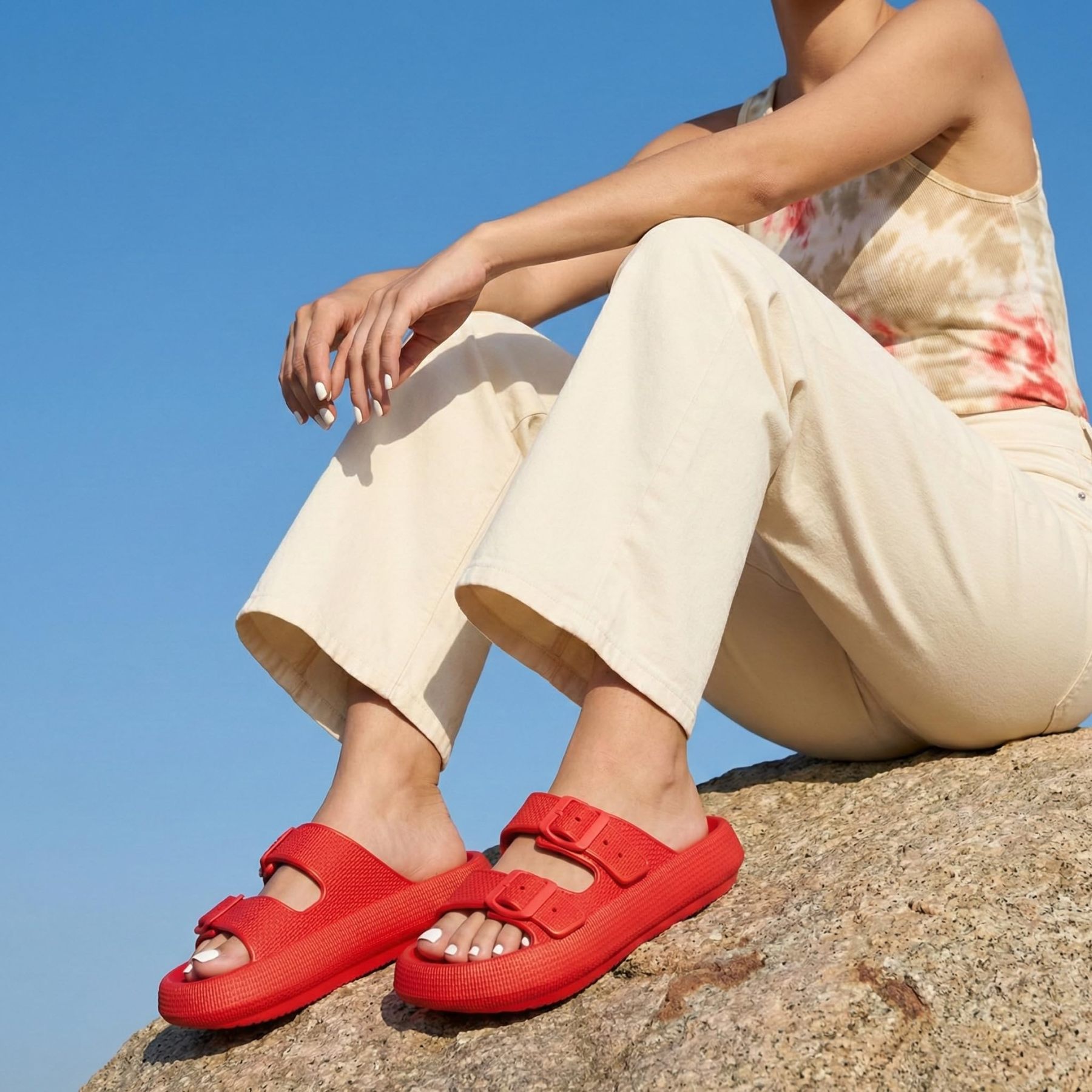 🔥Last Day Promotion 50% OFF -  Women's/Men's Cushion Air Cloud Slides Sandals