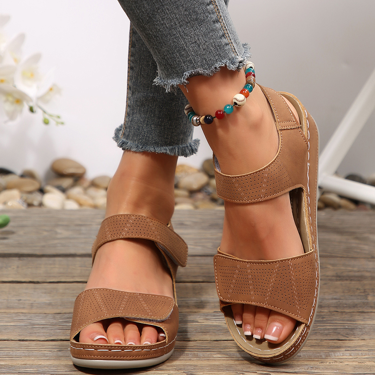🔥Last Day Promotion 50% OFF - Women’s Comfortable Velcro-Fastening Wedge Sandals