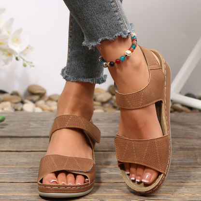 🔥Last Day Promotion 50% OFF - Women’s Comfortable Velcro-Fastening Wedge Sandals