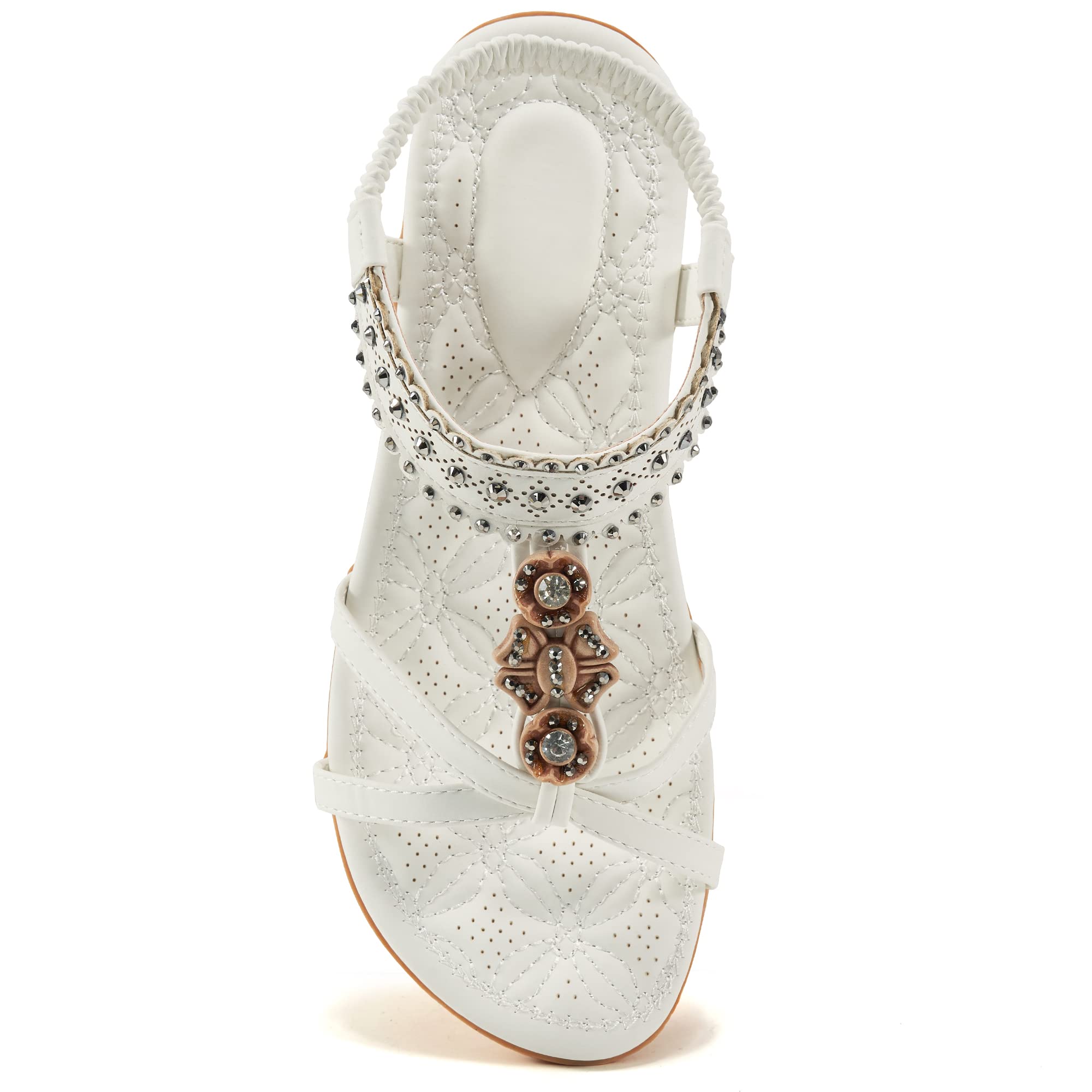 🔥Last Day Promotion 50% OFF - Women’s Comfort Elastic Strap Jewelled Boho Sandals