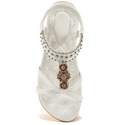 🔥Last Day Promotion 50% OFF - Women’s Comfort Elastic Strap Jewelled Boho Sandals