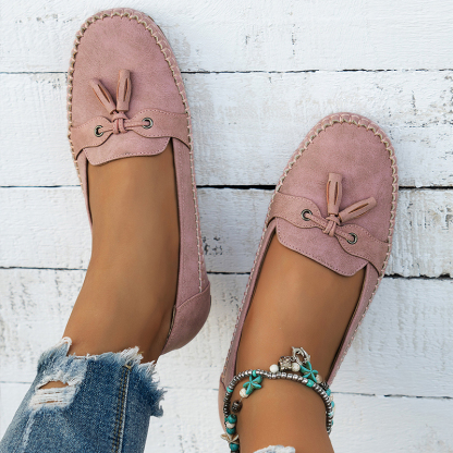 🔥Last Day Promotion 50% OFF - Women's Comfortable Soft Vintage Style Bow Embellished Loafers