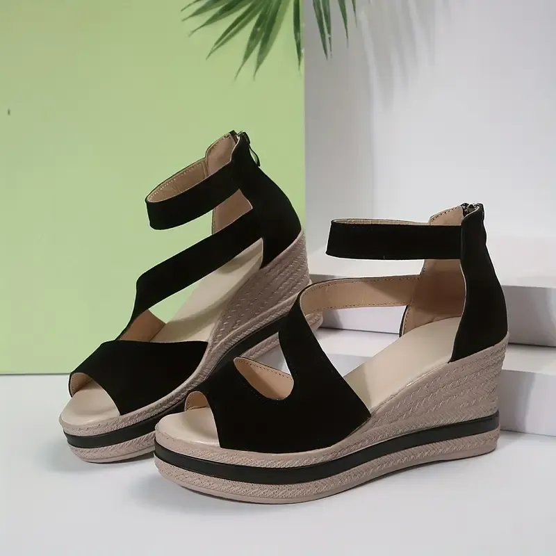🔥Last Day Promotion 50% OFF - Women's Comfort Solid Colour Wedge Sandals