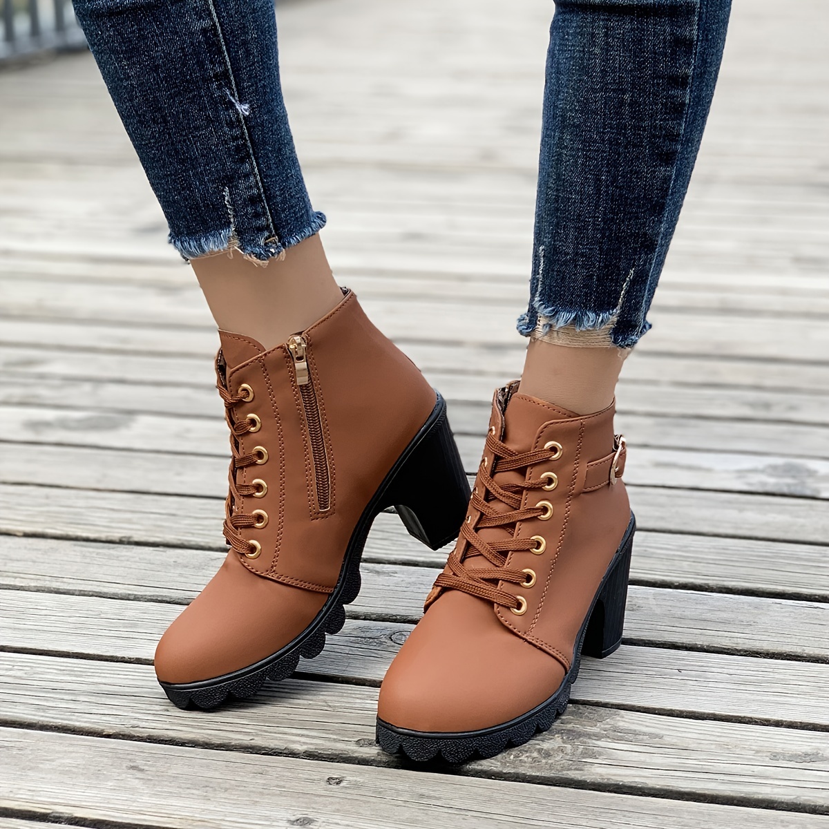 🔥Last Day Promotion 50% OFF - Women's Thick Heel Leather Orthopedic Boots