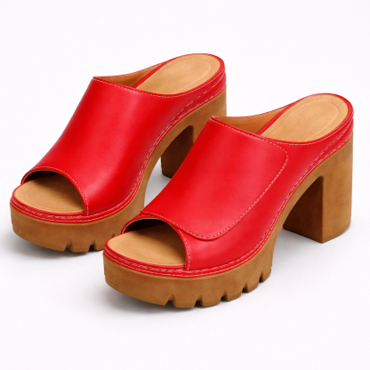 🔥Last Day Promotion 50% OFF - Women’s Platform Leather Orthopaedic Heels