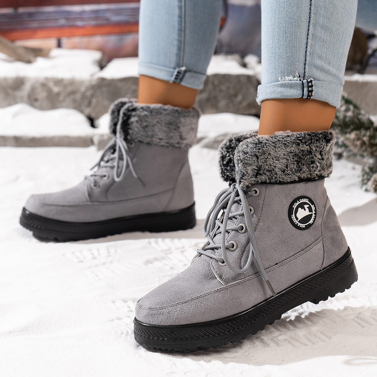 🔥Last Day Promotion 50% OFF - Women'S Winter Warm Fleece-Lined High-Top Boots