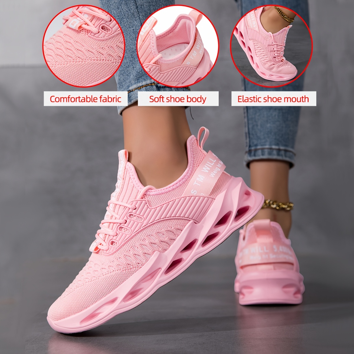 Women's New Breathable Shock-Absorbing Elastic Fashionable Sneakers