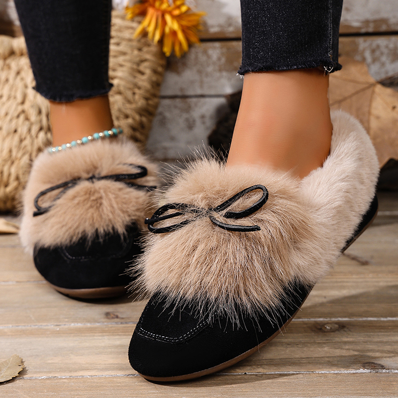 🔥Last Day Promotion 50% OFF - Women's Warm Plush Bow Casual Shoes