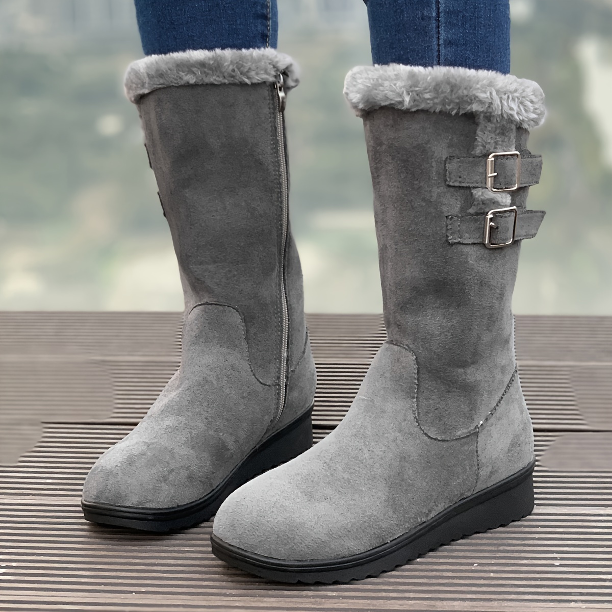 🔥Last Day Promotion 50% OFF - Women's Winter Thickened Thermal Zipper-Fastening Mid-Calf Boots