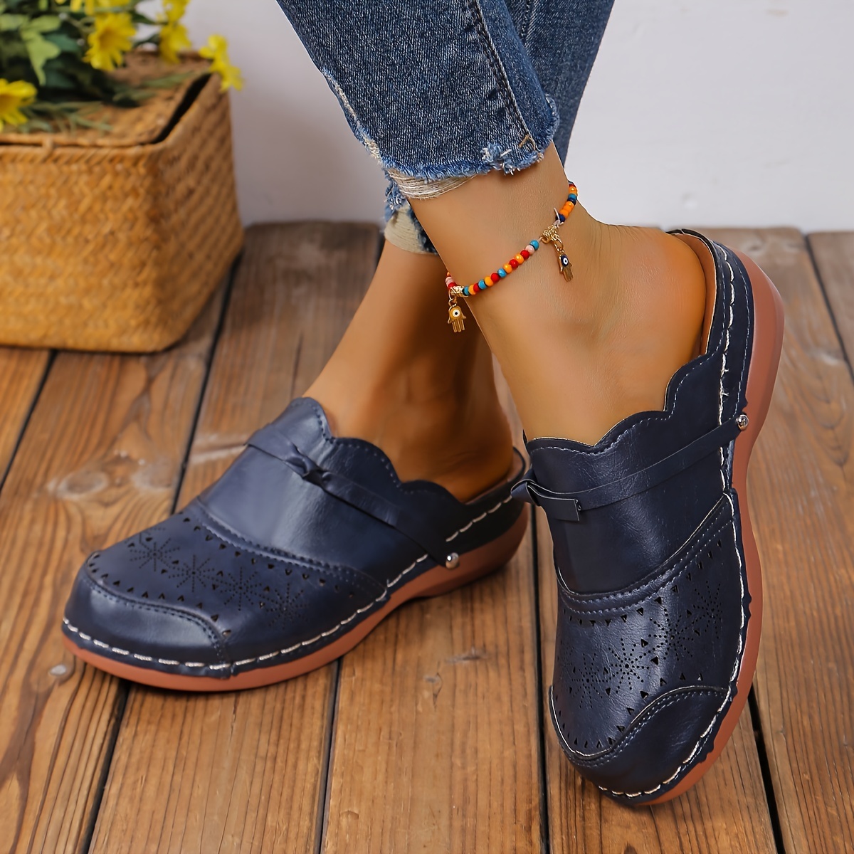 🔥Last Day Promotion 50% OFF - Women's Comfortable Slope Heel Orthopaedic Leather Sandals